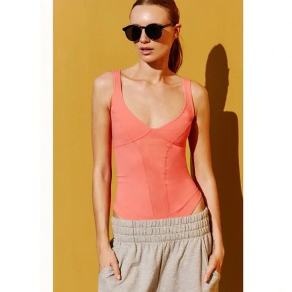 Free People Movement‎ Heart of Gold Leotard Bodysuit Pink XS - Picture 1 of 8